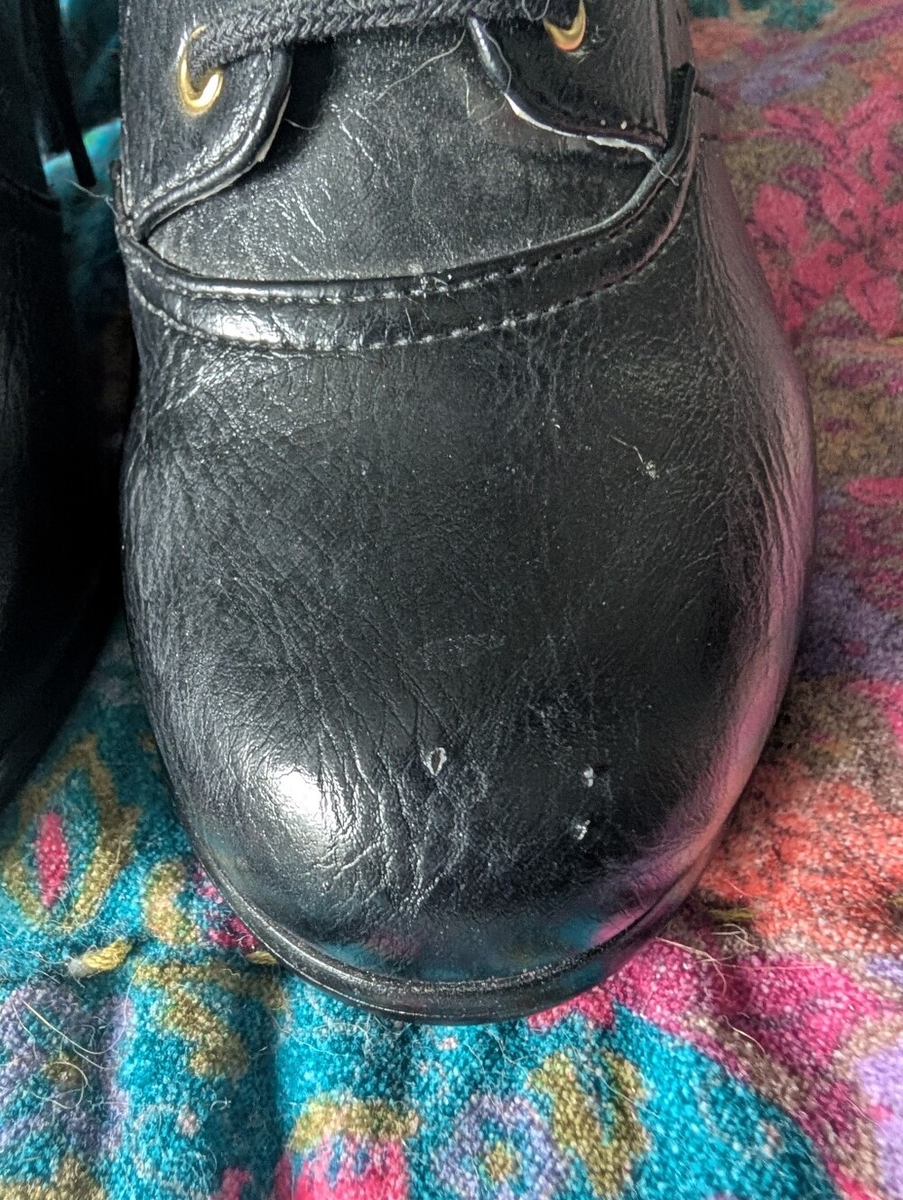 Bait Footwear Classic Lace-Up Women's Black Leather Heels Oxford Pinup Retro - Picture 3 of 7